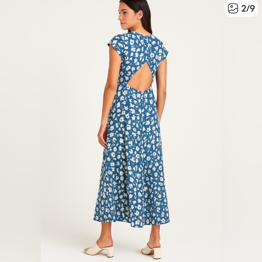 Reformation Blue Floral Dress